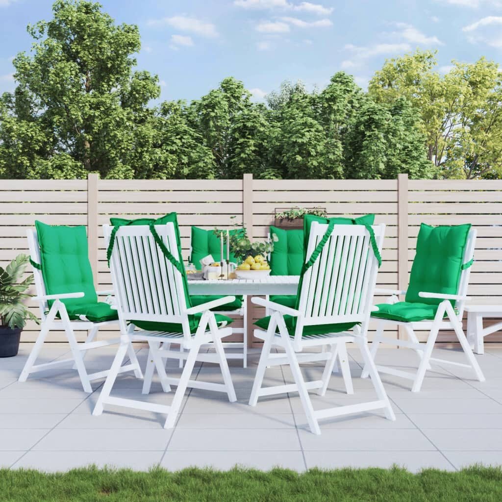 6 Groene Stoelkussens Hoge Rug Oxford Stof - 34% Korting