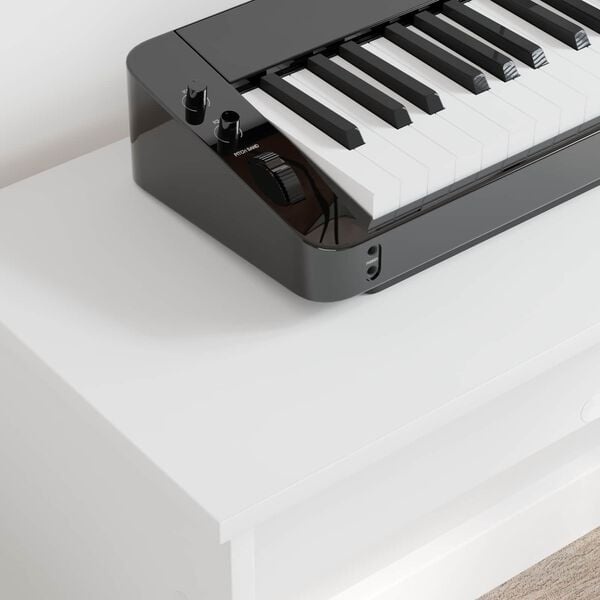 Wit Keyboardstatief van Bewerkt Hout - 120x32x64 cm - 29% Korting!
