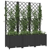 Plantenbak met latwerk 120x40x136 cm Zwart - 34% Korting