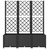 Plantenbak met latwerk 120x40x136 cm Zwart - 34% Korting