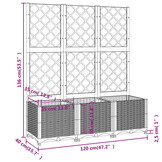 Plantenbak met latwerk 120x40x136 cm Zwart - 34% Korting