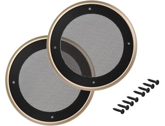 Luidsprekerrooster Subwoofer Grill 10,2 cm Zwart/Goud Frame - 76% Korting