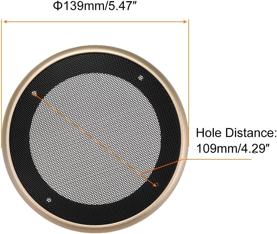 Luidsprekerrooster Subwoofer Grill 10,2 cm Zwart/Goud Frame - 76% Korting
