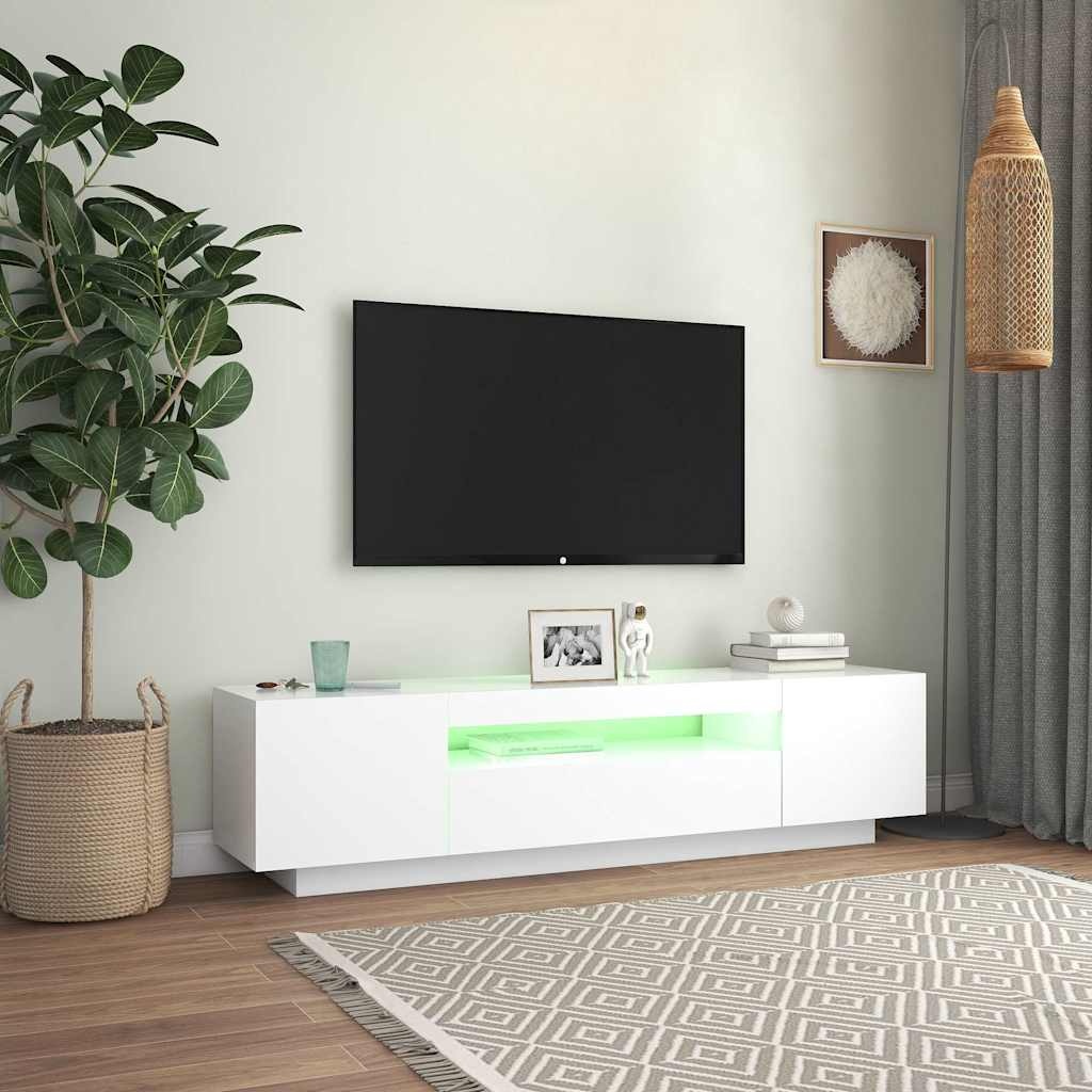 Tv-meubel met LED-verlichting 160cm Wit - 35% Korting