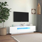 Tv-meubel met LED-verlichting 160cm Wit - 35% Korting