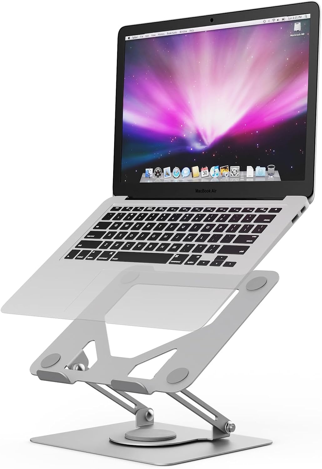 Laptopstandaard Zilver: Verstelbaar, Draaibaar & Geventileerd (27% korting)