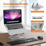 Laptopstandaard Zilver: Verstelbaar, Draaibaar & Geventileerd (27% korting)