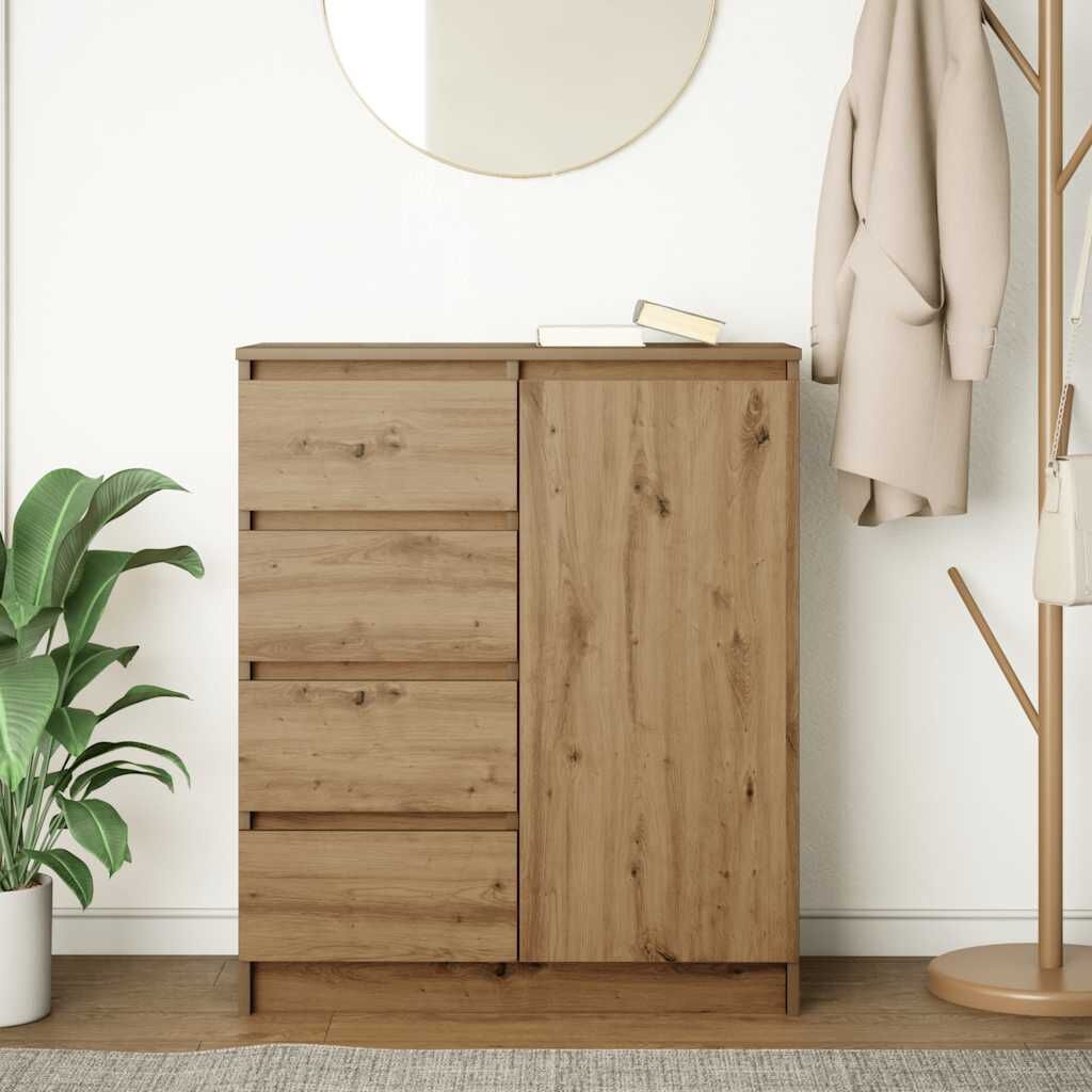 vidaXL Dressoir met Lades 71x35x84 cm Spaanplaat Artisanaal Eiken - 35% Korting