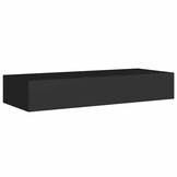 Zwarte Wandplanken met Lade (2 stuks) - MDF & Metaal - 60x23.5x10 cm