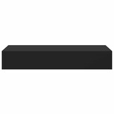 Zwarte Wandplanken met Lade (2 stuks) - MDF & Metaal - 60x23.5x10 cm