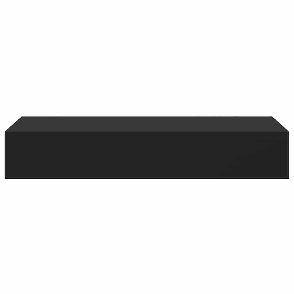 Zwarte Wandplanken met Lade (2 stuks) - MDF & Metaal - 60x23.5x10 cm