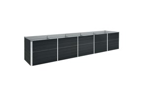 Verhoogde Plantenbak Staal Antraciet 400x80x77 cm - 35% Korting!