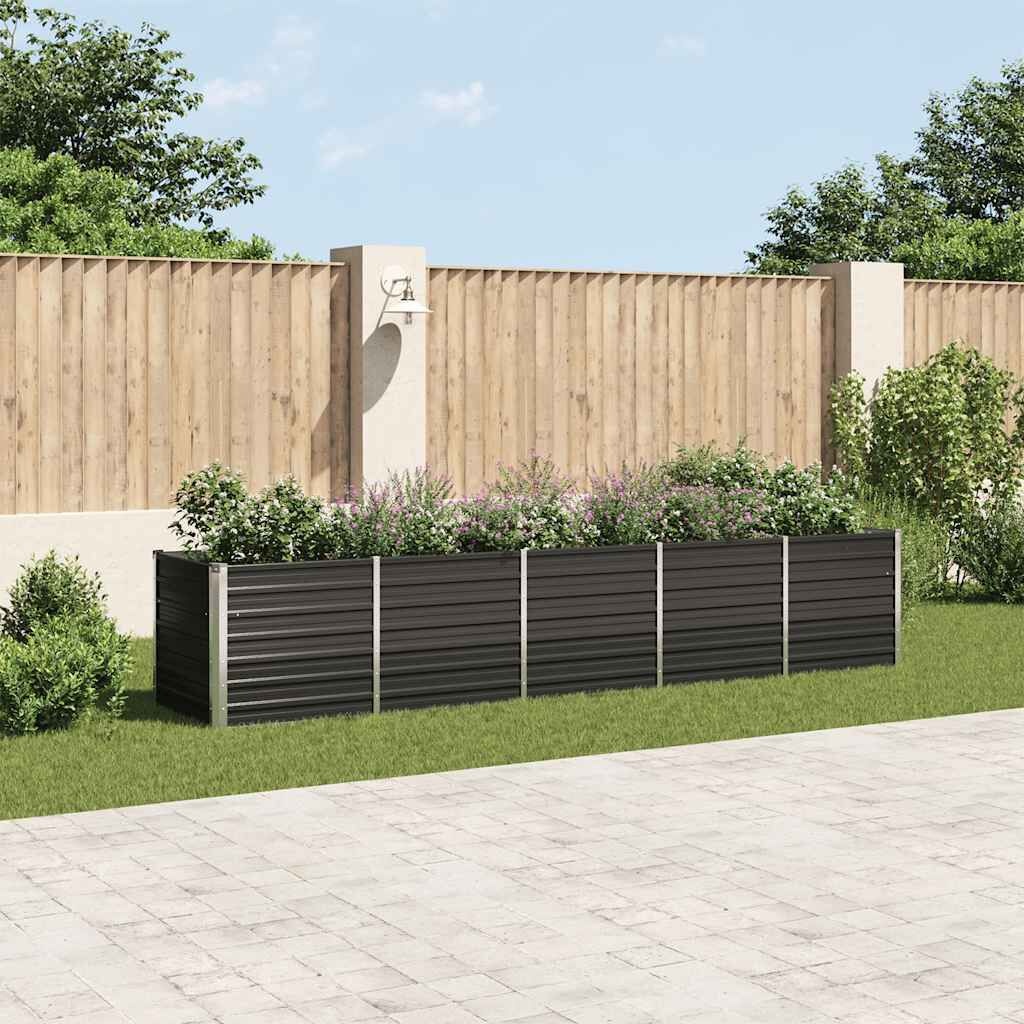 Verhoogde Plantenbak Staal Antraciet 400x80x77 cm - 35% Korting!
