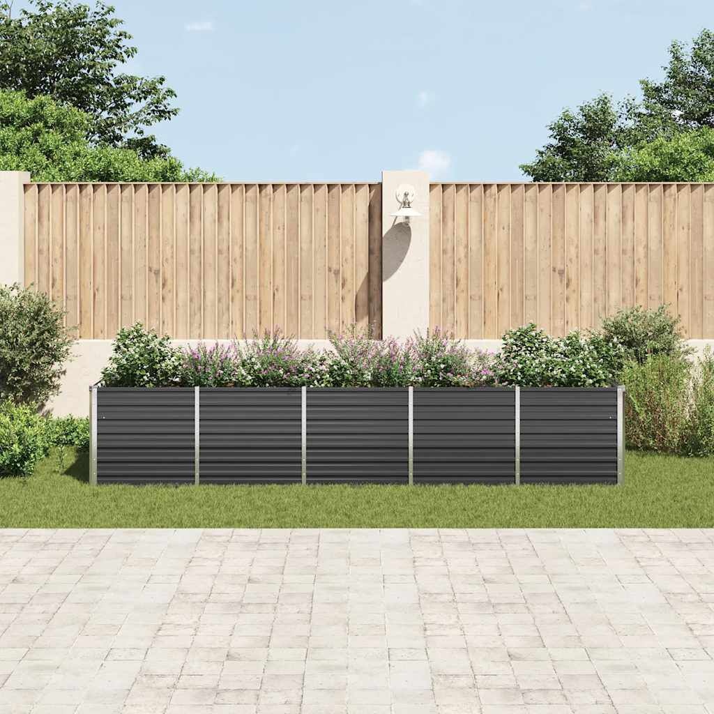 Verhoogde Plantenbak Staal Antraciet 400x80x77 cm - 35% Korting!