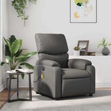 Verstelbare Massagestoel Kunstleer Grijs - 35% Korting!