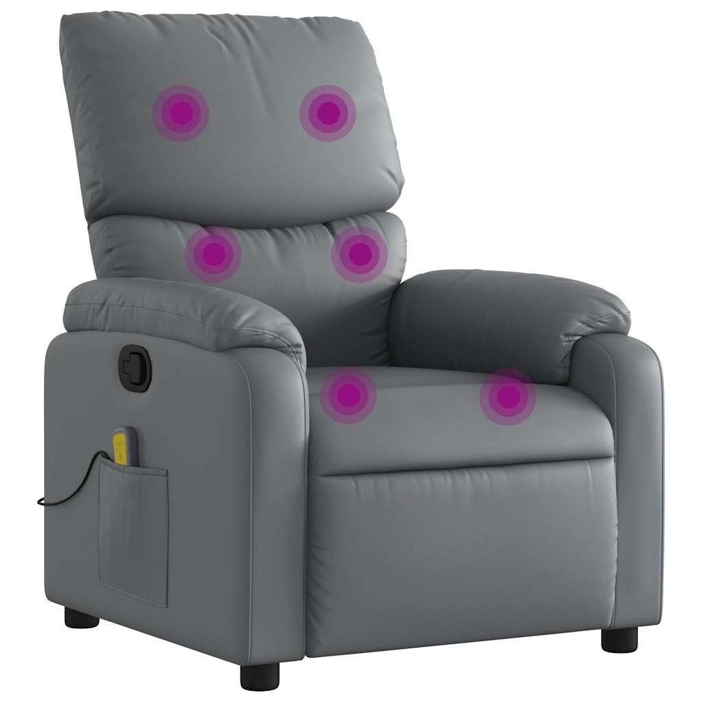 Verstelbare Massagestoel Kunstleer Grijs - 35% Korting!
