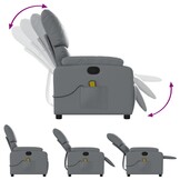 Verstelbare Massagestoel Kunstleer Grijs - 35% Korting!
