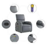 Verstelbare Massagestoel Kunstleer Grijs - 35% Korting!