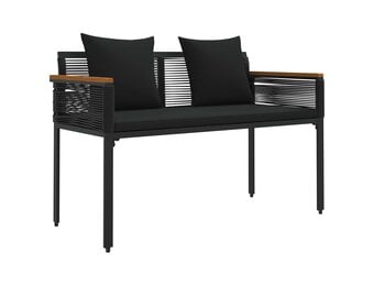 vidaXL Tuinbank Poly Rattan Zwart 2-Persoons (35% Korting)