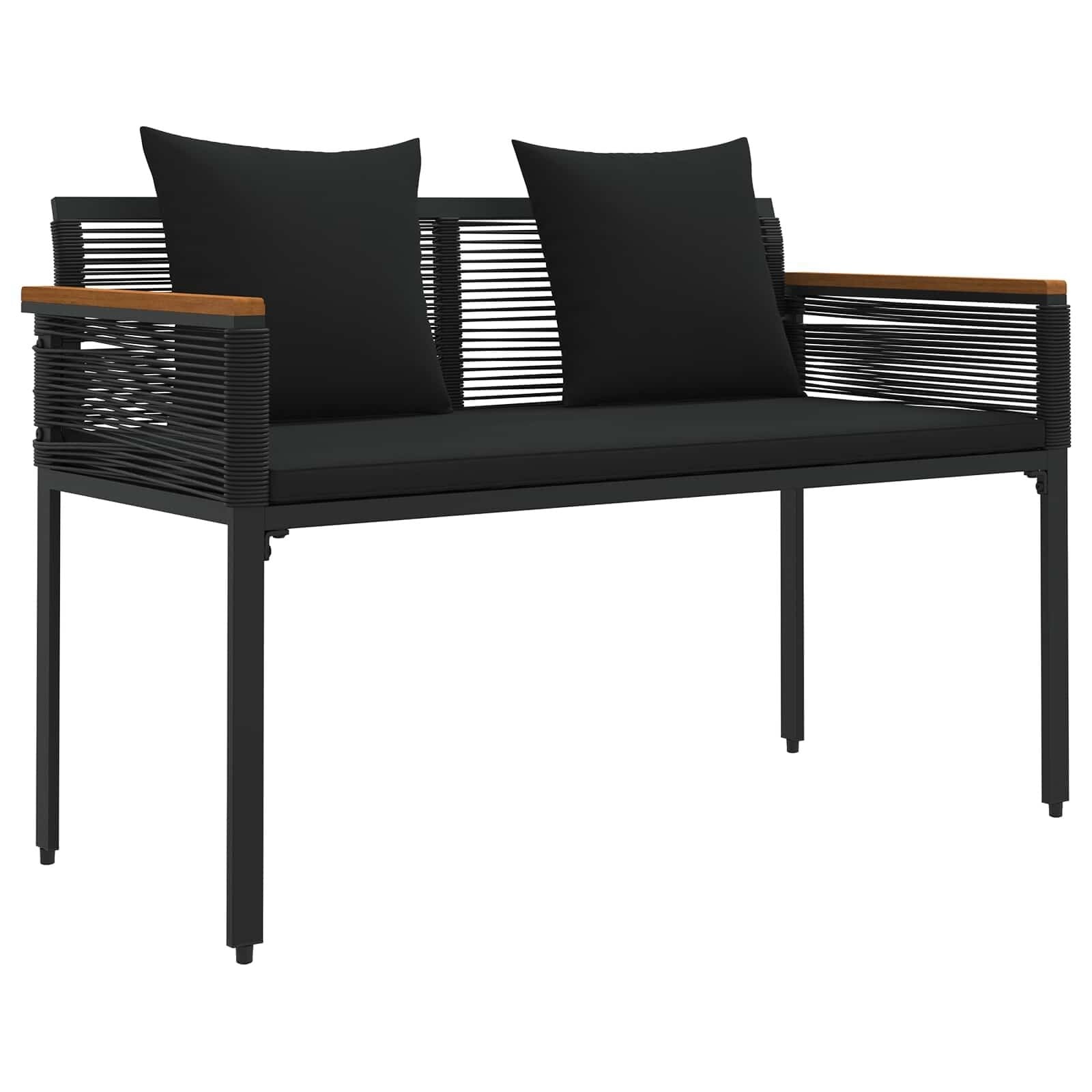 vidaXL Tuinbank Poly Rattan Zwart 2-Persoons (35% Korting)