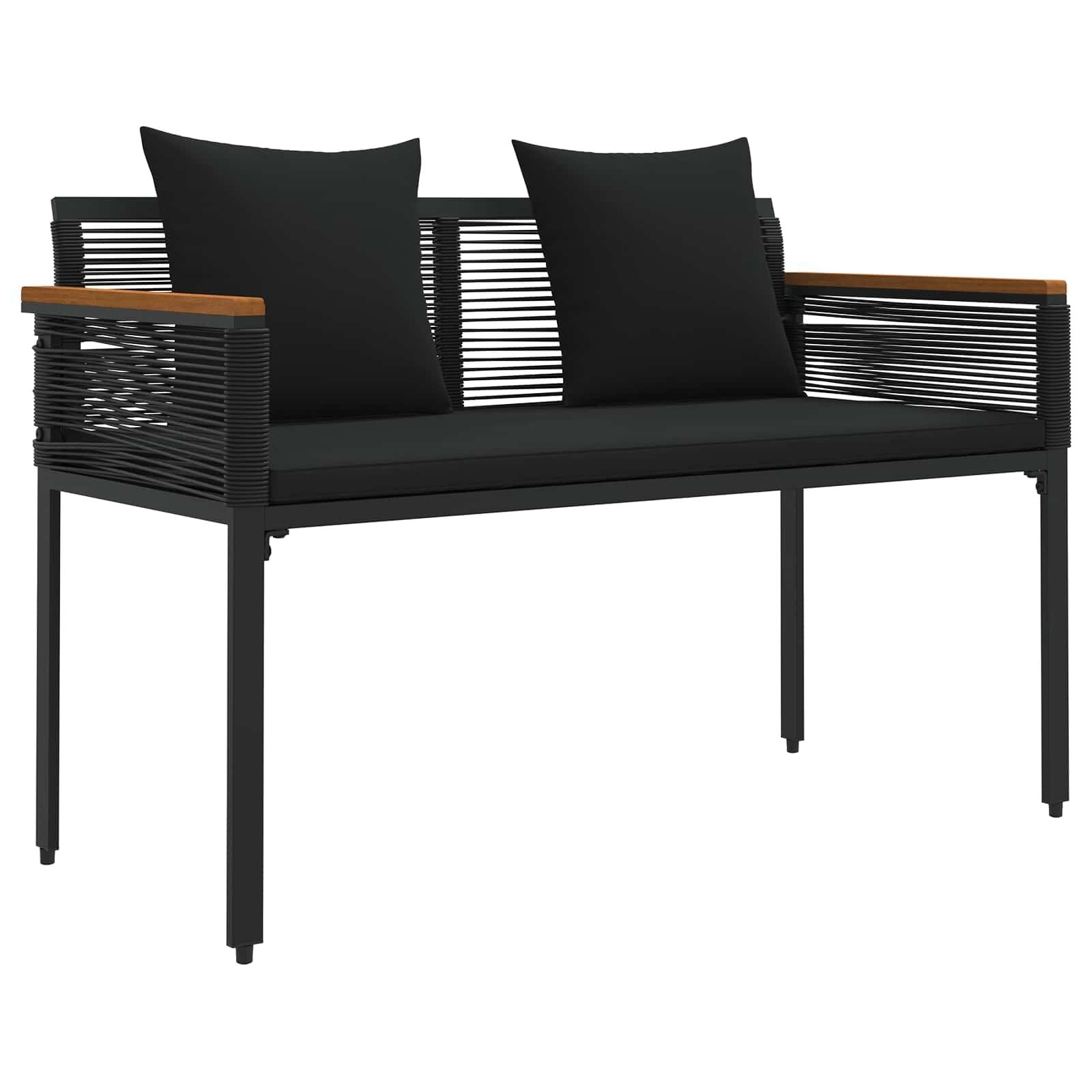 vidaXL Tuinbank Poly Rattan Zwart 2-Persoons (35% Korting)