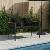 vidaXL Tuinbank Poly Rattan Zwart 2-Persoons (35% Korting)