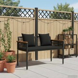 vidaXL Tuinbank Poly Rattan Zwart 2-Persoons (35% Korting)