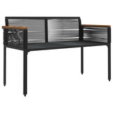 vidaXL Tuinbank Poly Rattan Zwart 2-Persoons (35% Korting)