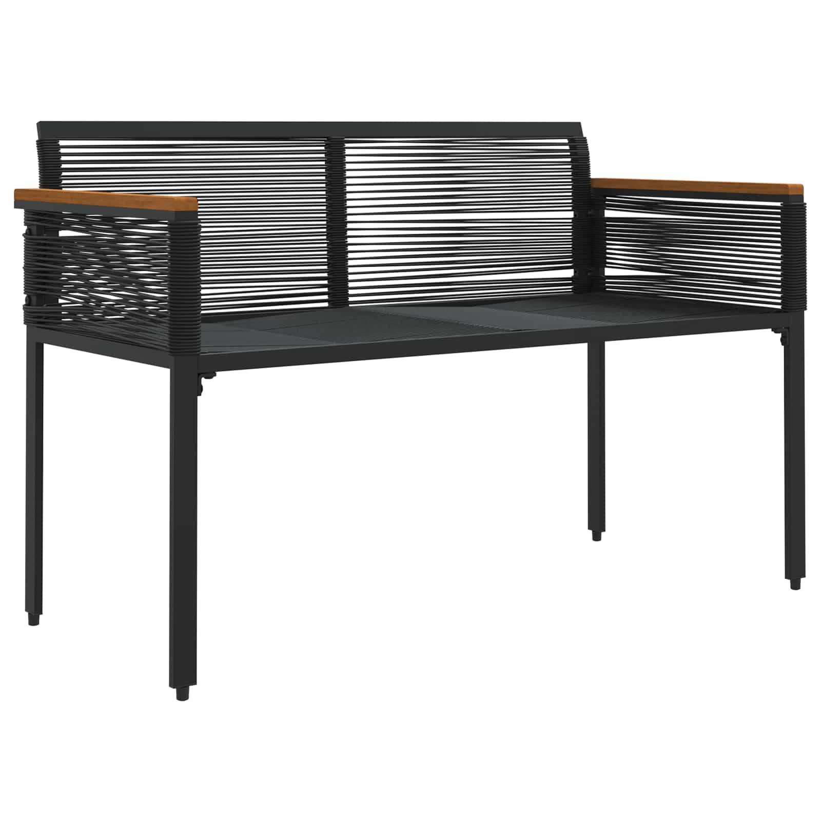 vidaXL Tuinbank Poly Rattan Zwart 2-Persoons (35% Korting)