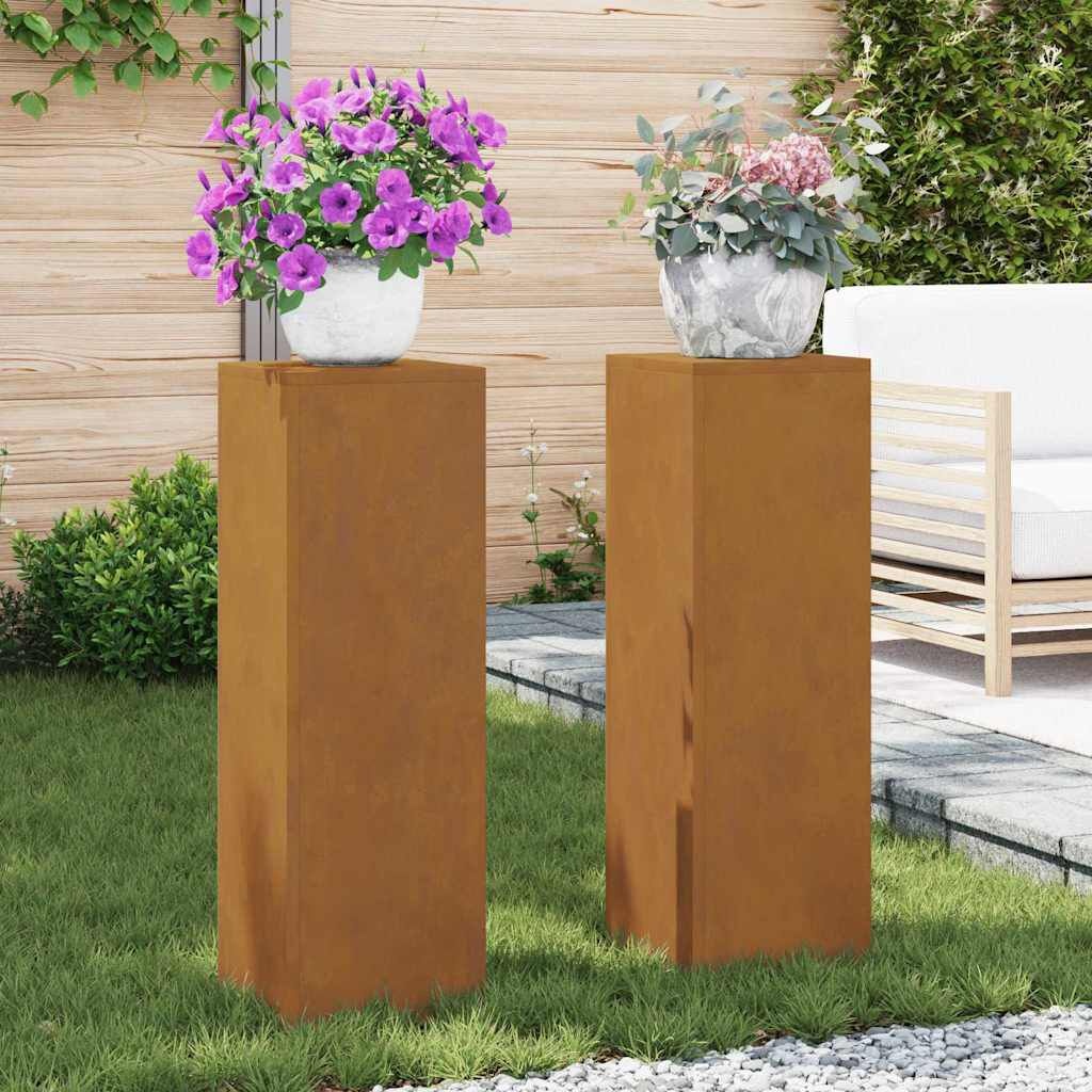 vidaXL Cortenstaal Plantenbakken (2 stuks) - Roestig - 75cm Hoog - 34% Korting