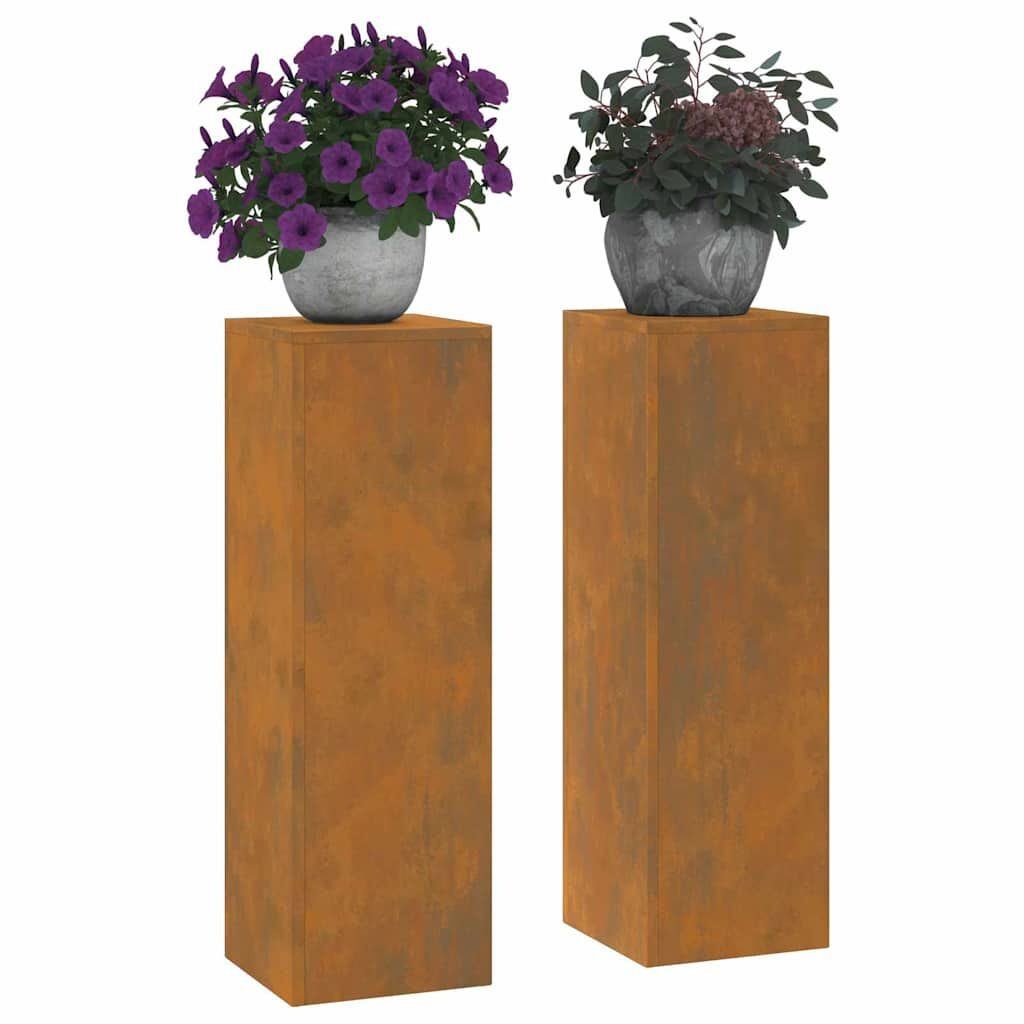 vidaXL Cortenstaal Plantenbakken (2 stuks) - Roestig - 75cm Hoog - 34% Korting