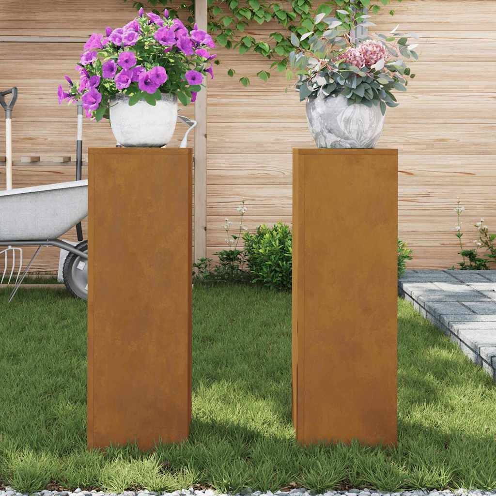 vidaXL Cortenstaal Plantenbakken (2 stuks) - Roestig - 75cm Hoog - 34% Korting