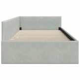 Lichtgrijs Hoekbedframe 80x200 cm - Velvet & Hout - 35% Korting