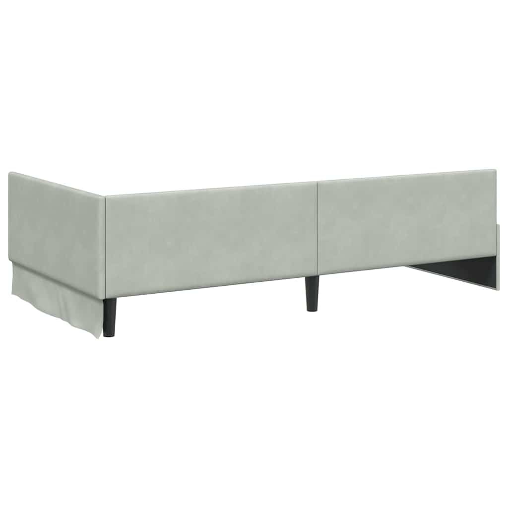 Lichtgrijs Hoekbedframe 80x200 cm - Velvet & Hout - 35% Korting