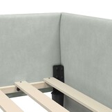 Lichtgrijs Hoekbedframe 80x200 cm - Velvet & Hout - 35% Korting