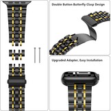 RVS Horlogeband Zwart-Goud voor Apple Watch - 76% Korting