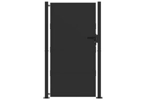 Zwarte Gepoedercoate Stalen Tuinpoort 110x205 cm - 35% Korting