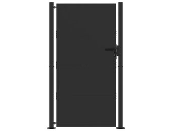 Zwarte Gepoedercoate Stalen Tuinpoort 110x205 cm - 35% Korting