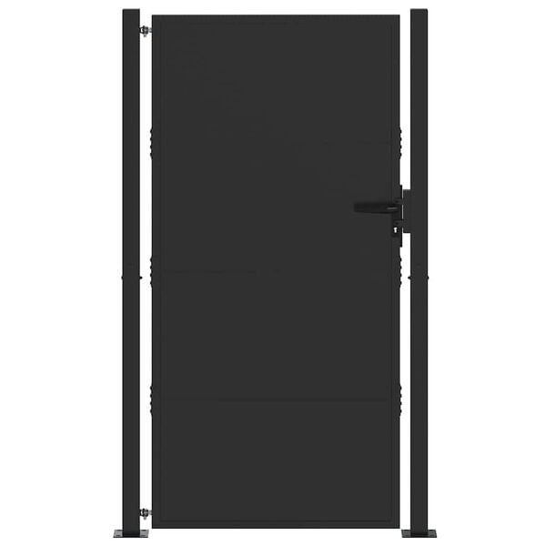 Zwarte Gepoedercoate Stalen Tuinpoort 110x205 cm - 35% Korting