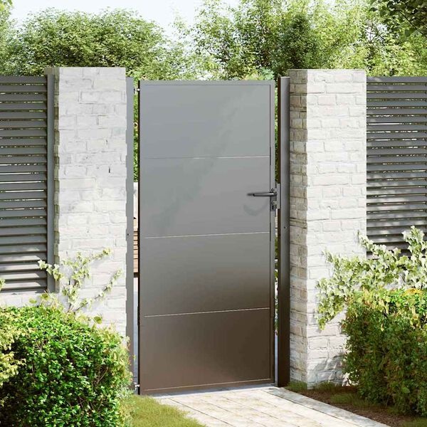 Zwarte Gepoedercoate Stalen Tuinpoort 110x205 cm - 35% Korting