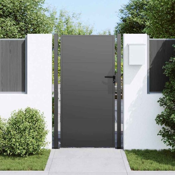 Zwarte Gepoedercoate Stalen Tuinpoort 110x205 cm - 35% Korting