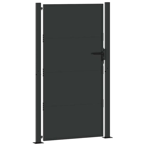 Zwarte Gepoedercoate Stalen Tuinpoort 110x205 cm - 35% Korting