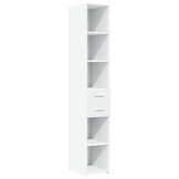 Hoge kast 30x42,5x185 cm bewerkt hout wit - 35% korting