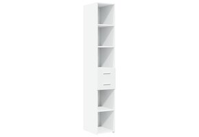 Hoge kast 30x42,5x185 cm bewerkt hout wit - 35% korting