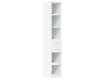 Hoge kast 30x42,5x185 cm bewerkt hout wit - 35% korting