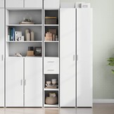 Hoge kast 30x42,5x185 cm bewerkt hout wit - 35% korting