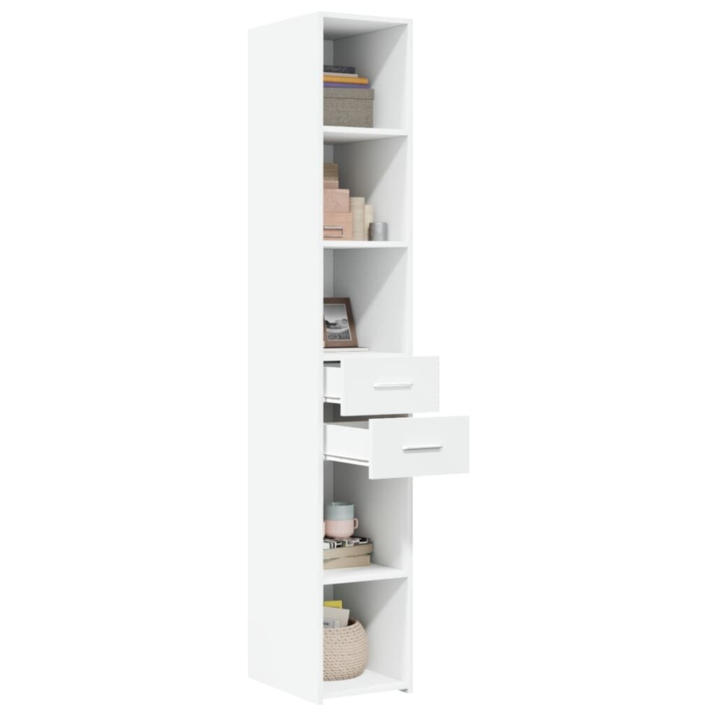 Hoge kast 30x42,5x185 cm bewerkt hout wit - 35% korting