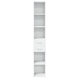 Hoge kast 30x42,5x185 cm bewerkt hout wit - 35% korting