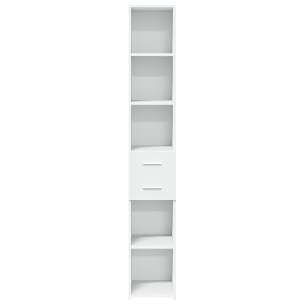 Hoge kast 30x42,5x185 cm bewerkt hout wit - 35% korting