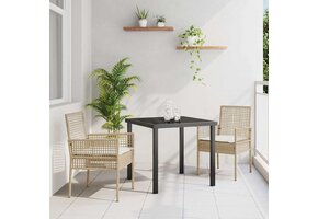 VidaXL Tuinstoel Beige Poly Rattan (2 st.) - 34% Korting